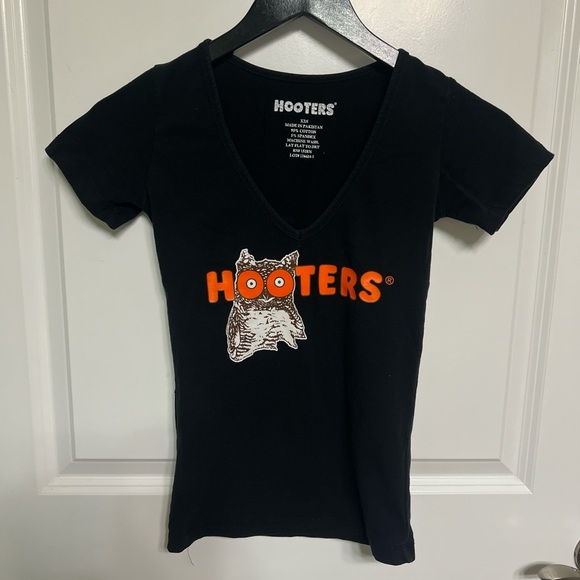 Hooters Black V-Neck T-Shirt uniform XXS - Picture 1 of 5